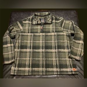 John Wayne Stock & Supply Fleece Pullover Jacket XXL Quarter Zip  Leather Pull